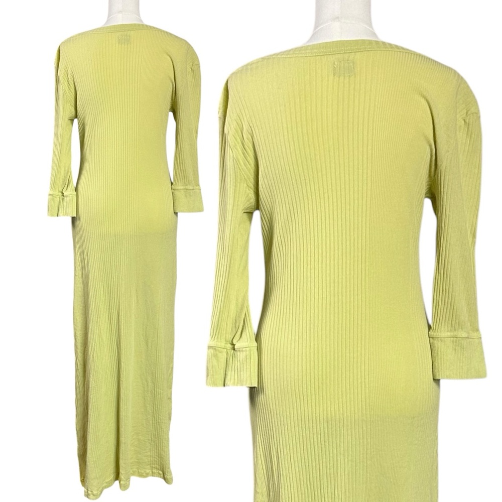 Free People Vance Maxi Dress in Lemongrass Chartreuse Size Medium Minimalist - Picture 7 of 10